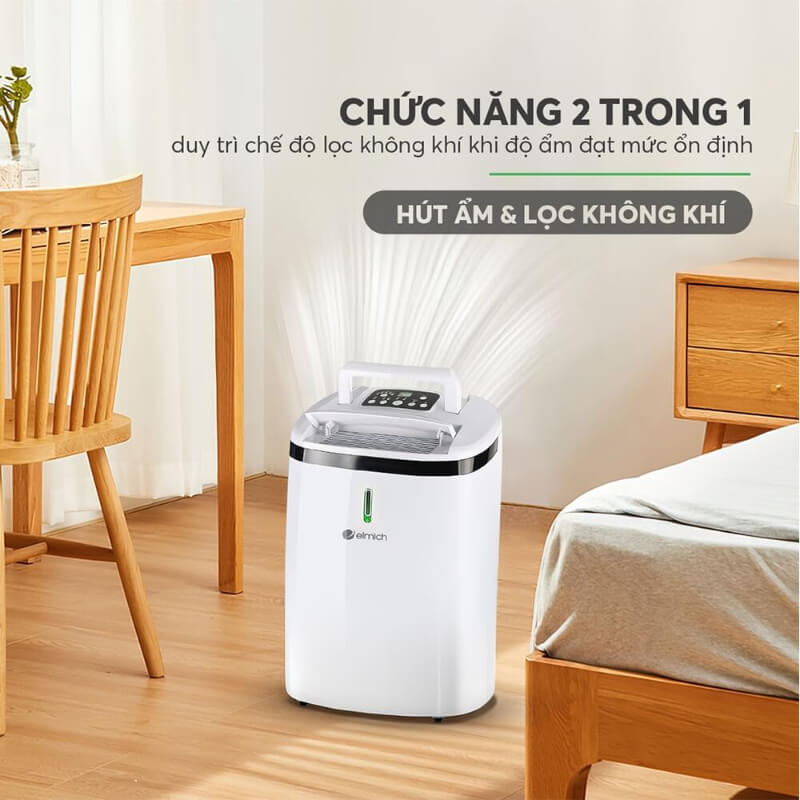 Hình ảnh máy hút ẩm Elmich DE 3822 có lọc không khí sử dụng trong gia đình