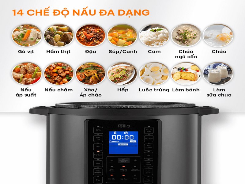 Chế độ nấu đa dạng làm phong phú thực đơn hàng ngày