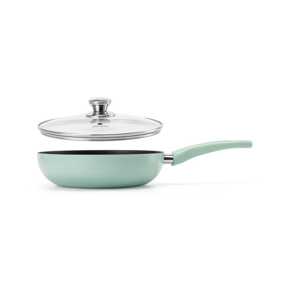Chảo sâu lòng chống dính Ceramic có vung kính Elmich EL5913GY26 size 26cm