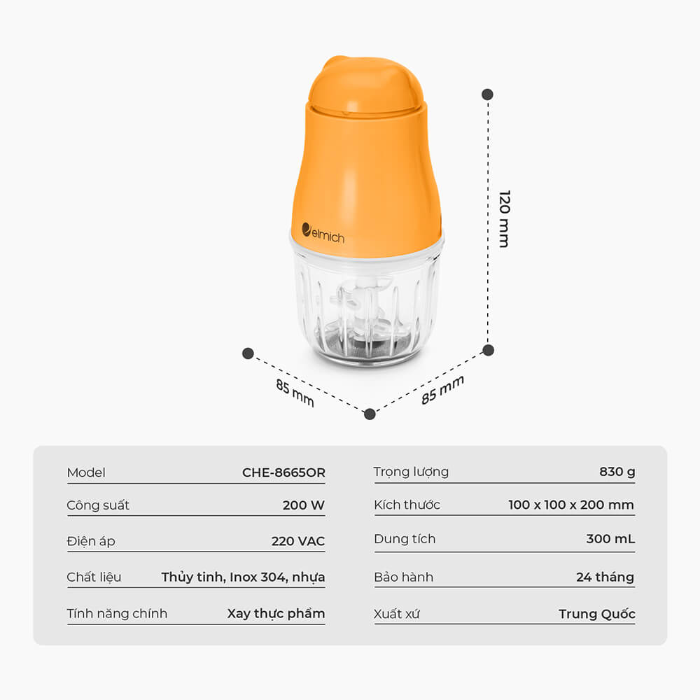 Máy xay thực phẩm cho bé Elmich CHE-8665OR 13 Che 8665or Profile 13