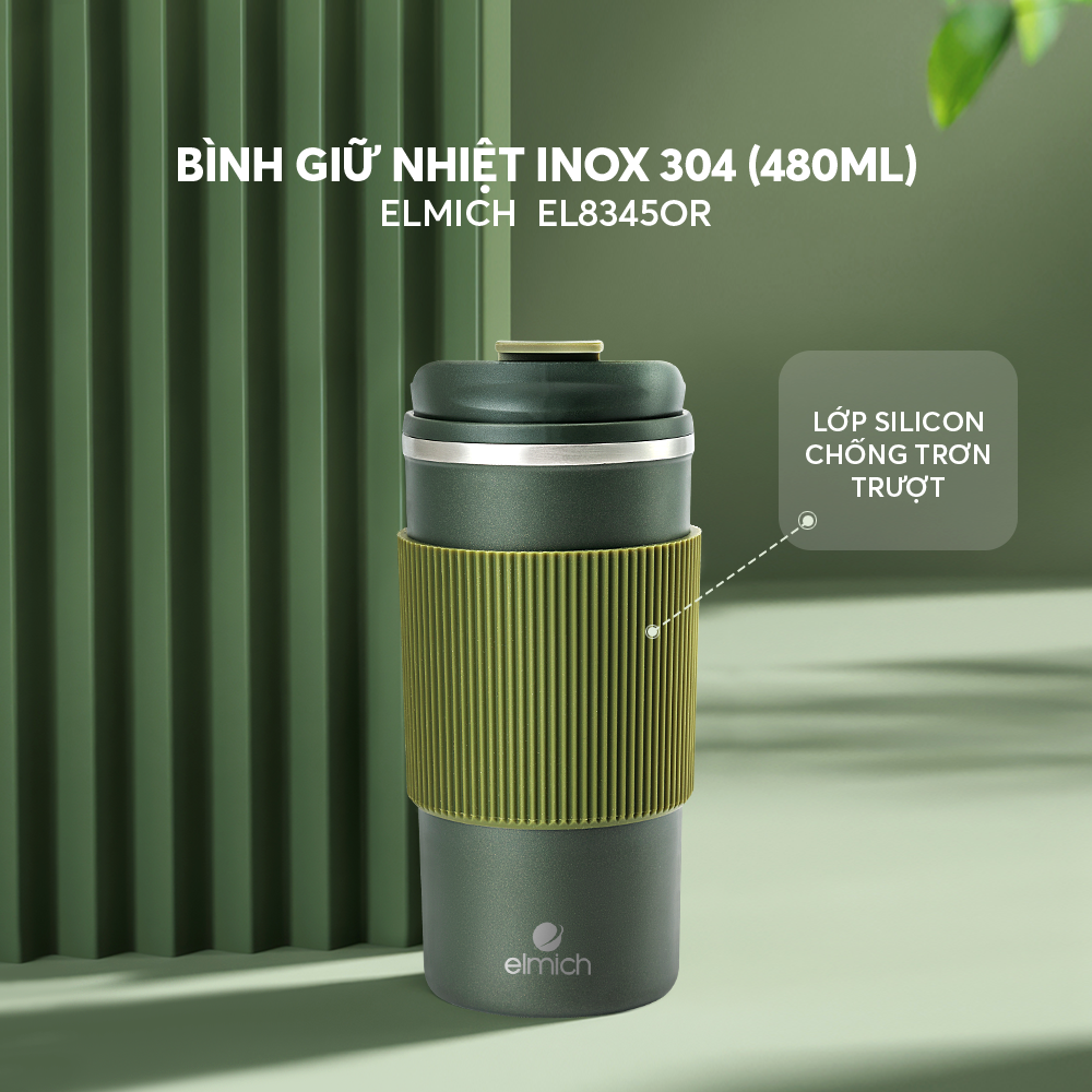 Cốc giữ nhiệt inox 304 Elmich EL8345DG dung tích 480ML