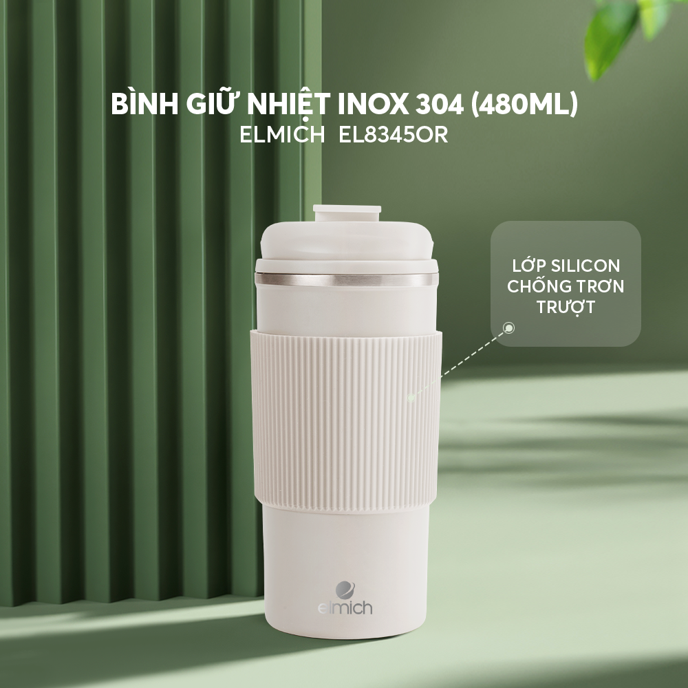 Cốc giữ nhiệt inox 304 Elmich EL8345W dung tích 480ML