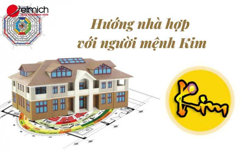 Hình 6: Hướng nhà hợp mệnh Kim là hướng Tây hoặc Đông Bắc Hình 6: Hướng nhà hợp mệnh Kim là hướng Tây hoặc Đông Bắc
