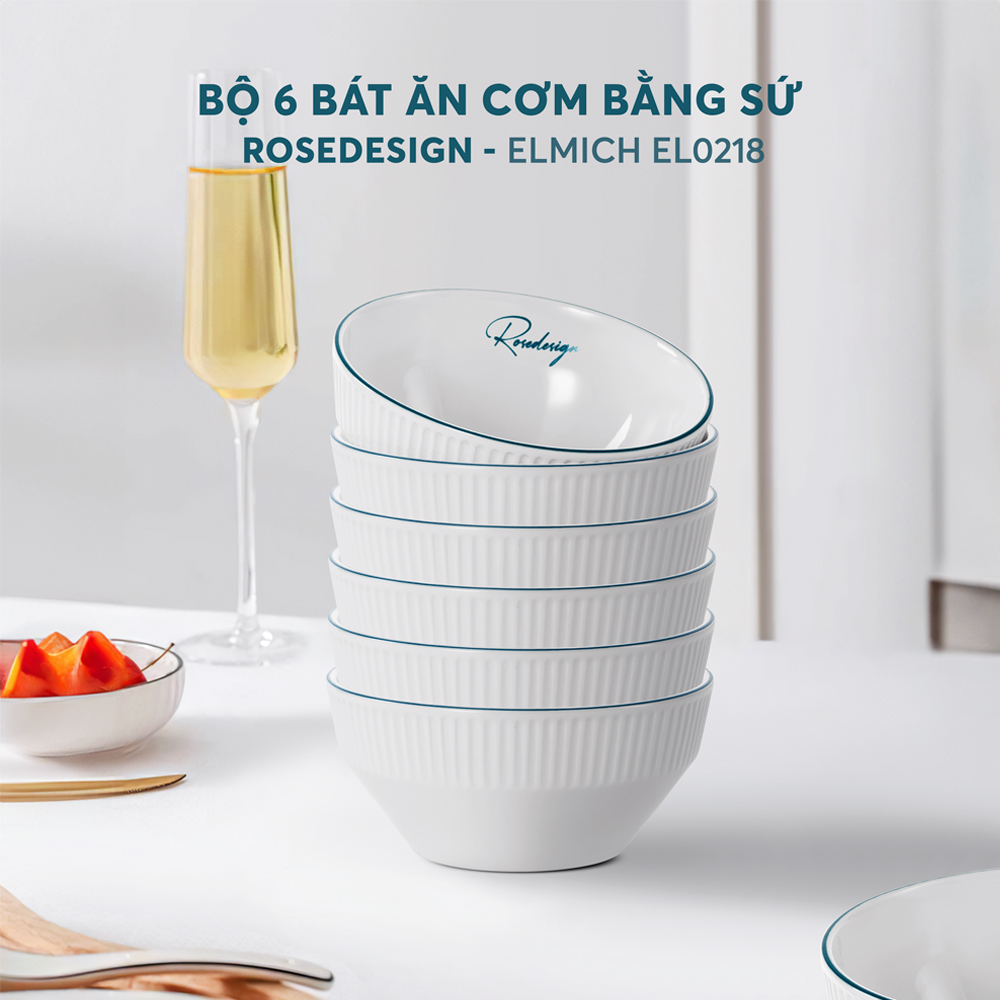 Bộ 6 bát ăn cơm Elmich RoseDesign EL0218