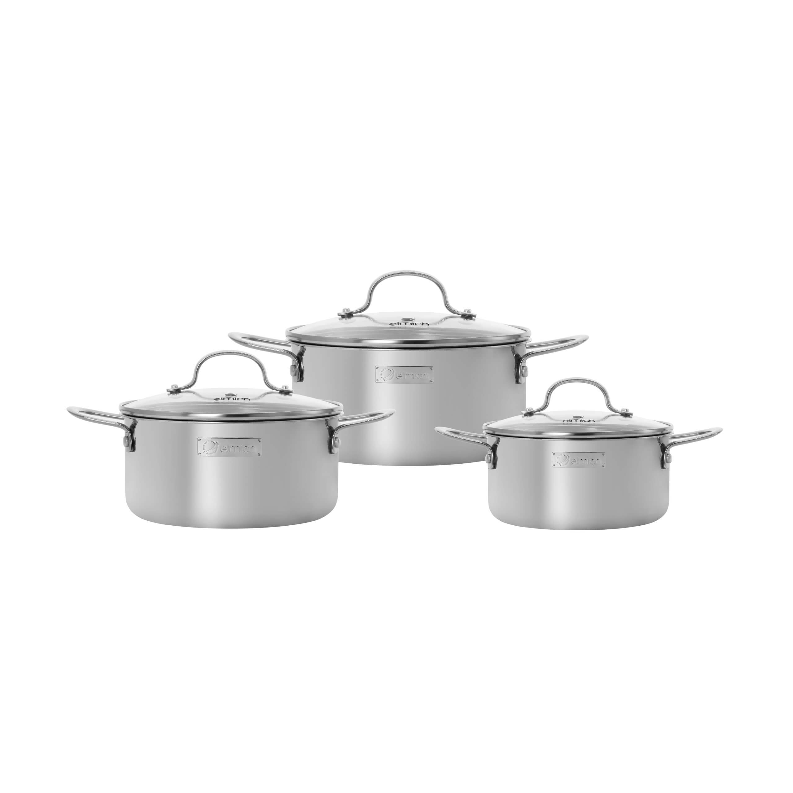 Bộ nồi inox liền khối Elmich Trimax classic EL2136OL01 size 18,20,22cm