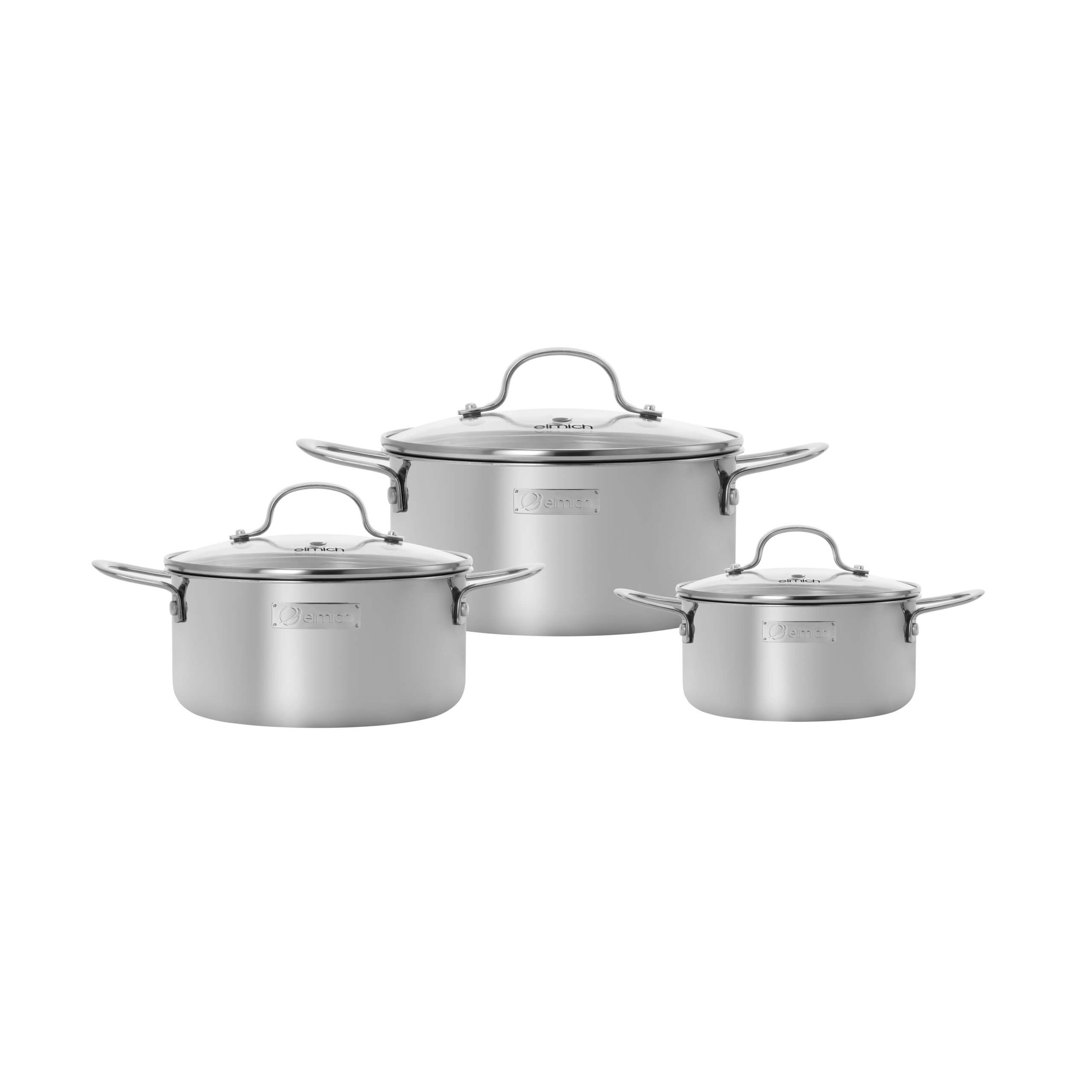 Bộ nồi inox liền khối Elmich Trimax classic EL2136OL02 size 16,20,24cm