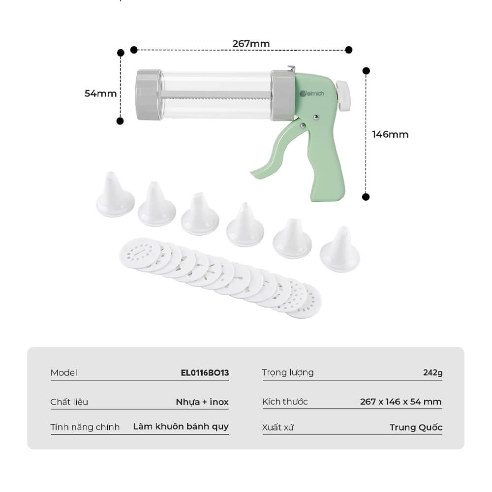 Bộ dụng cụ làm bánh quy 20 món Elmich EL0116BO13 5 Artboard 2