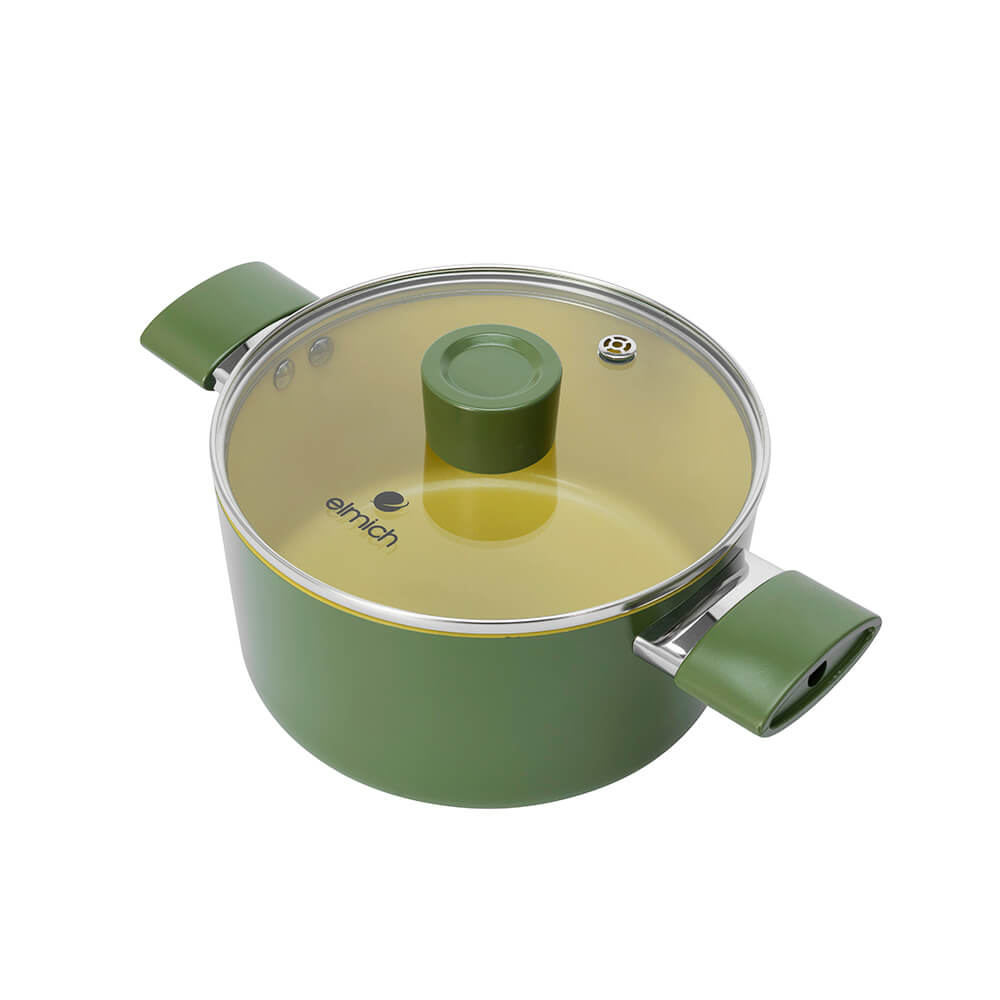 Bộ nồi chống dính Ceramic Elmich Olive Classic EL5228OV03 size 18,20,24cm