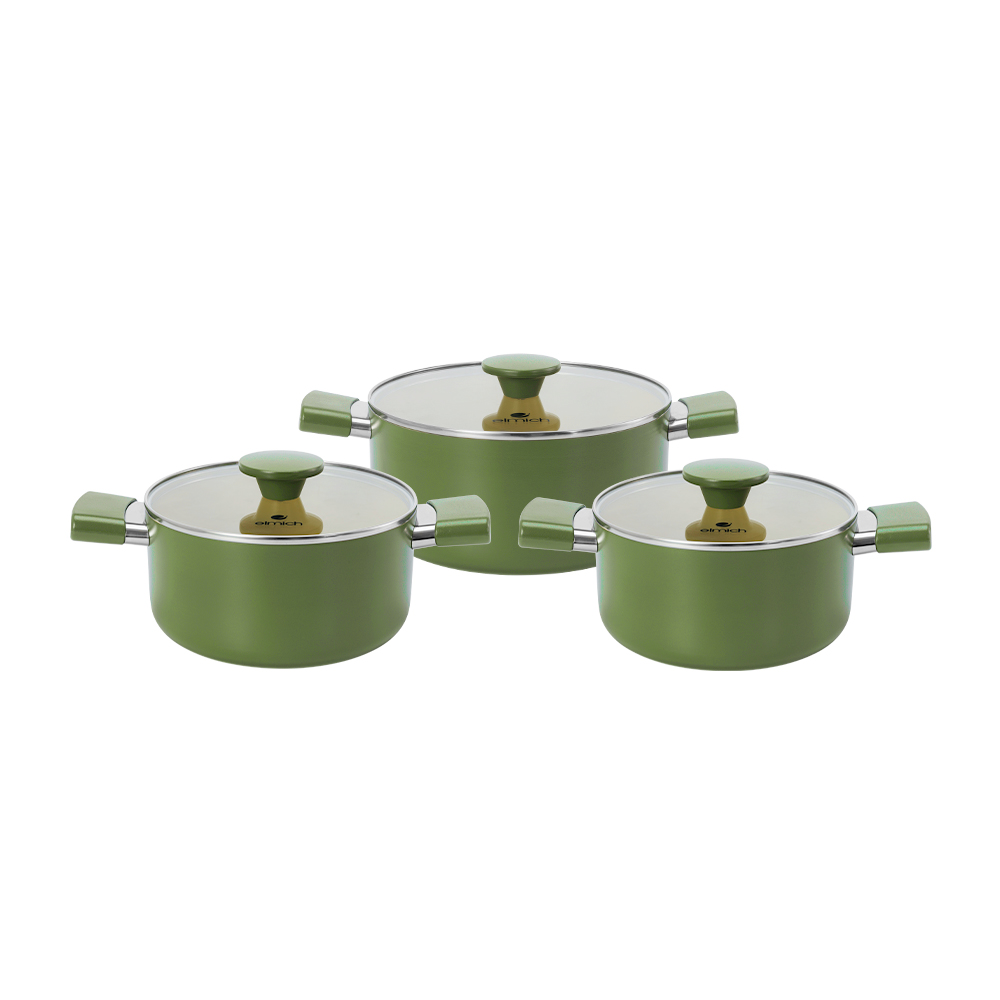 Bộ nồi chống dính ceramic Elmich Olive Classic EL5229OV03 size 18,20,24cm