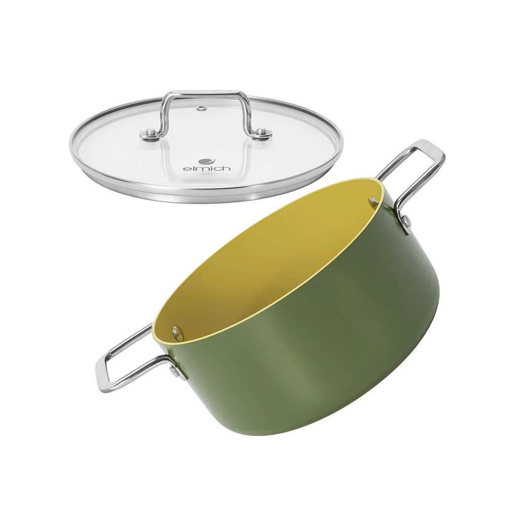 Nồi chống dính Ceramic Elmich Olive Classic EL5535OV18 size 18cm