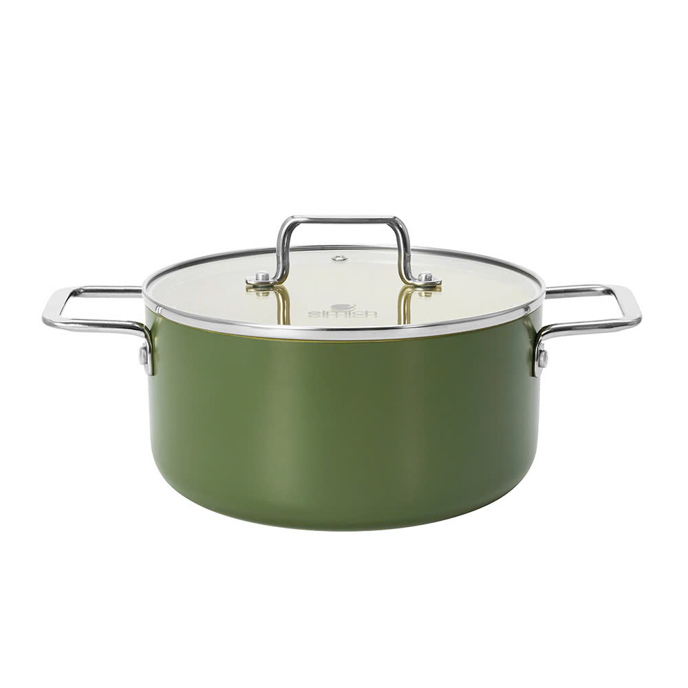 Bộ nồi chảo chống dính Ceramic Elmich Olive Classic EL5232OV02 size nồi 18,20, chảo 24cm