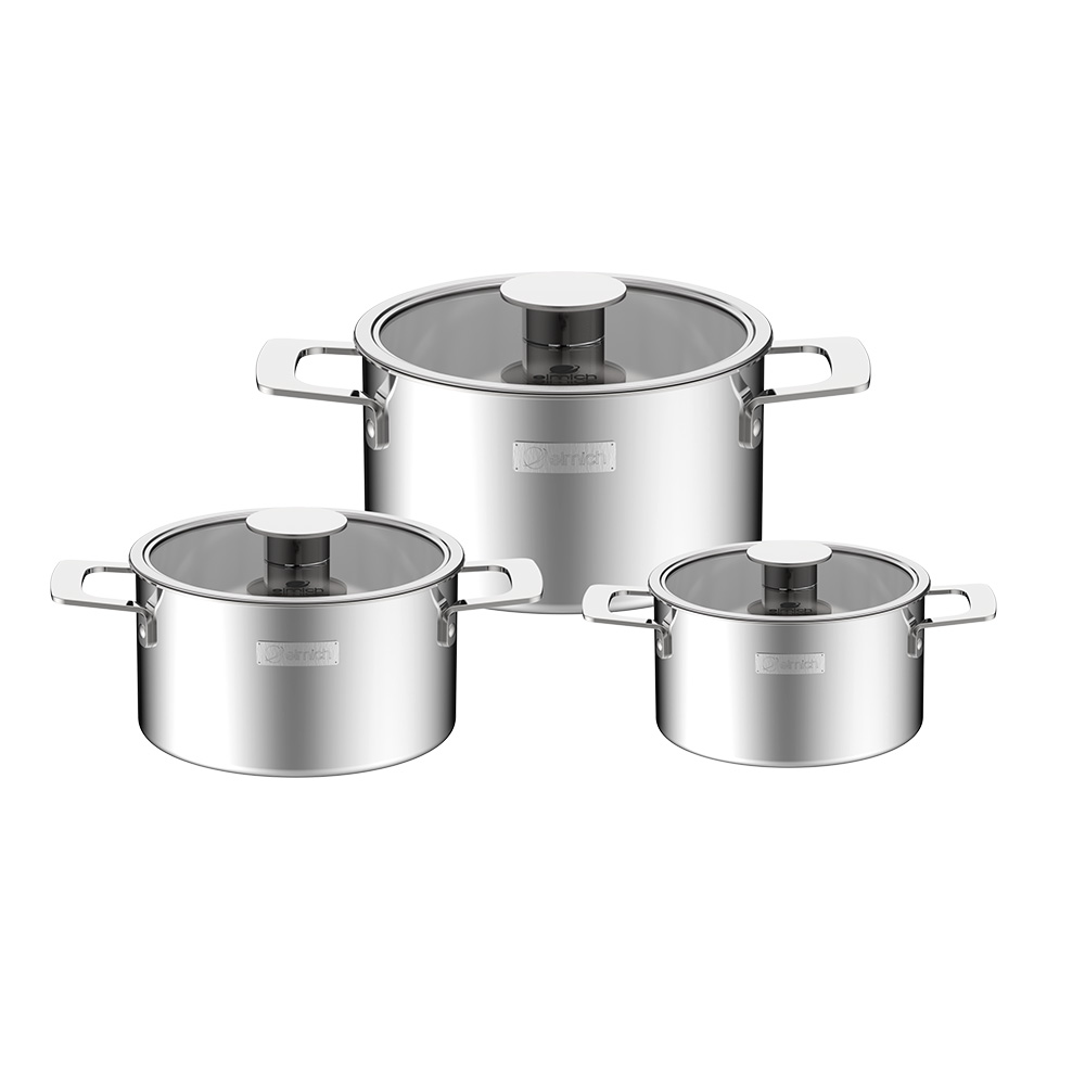 Bộ nồi Inox liền khối Elmich Hera EL8130IN size 16,20,22cm