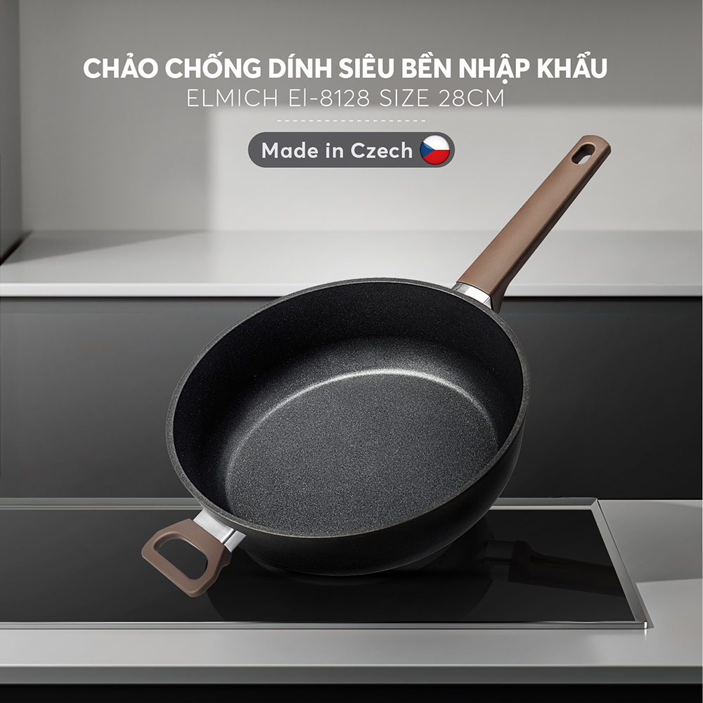 Chảo chống dính siêu bền nhập khẩu El-8128 size 28cm 1 El 8128 Profile 01