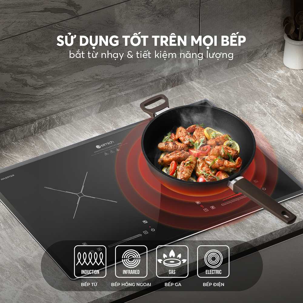 Chảo chống dính siêu bền nhập khẩu El-8128 size 28cm 3 El 8128 Profile 03