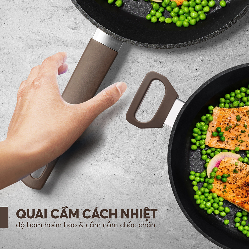 Chảo chống dính siêu bền nhập khẩu El-8128 size 28cm 10 El 8128 Profile 10