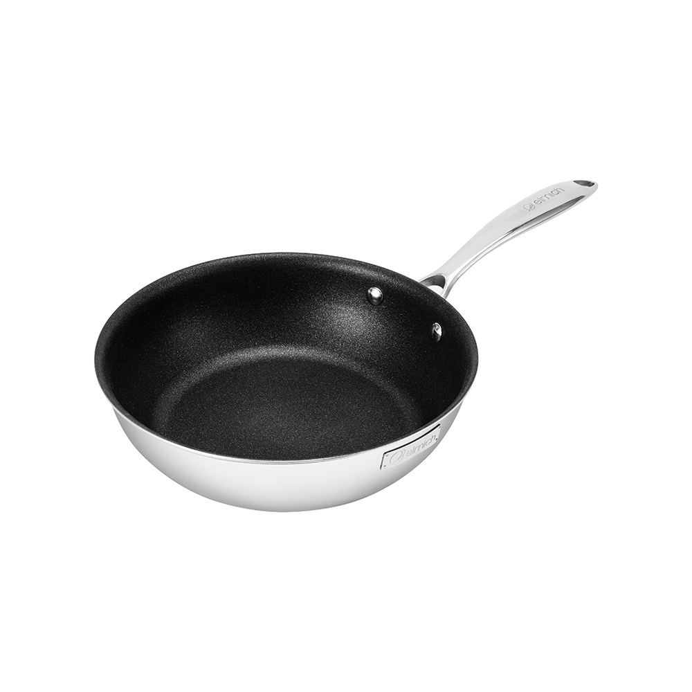 Chảo Inox nguyên khối chống dính vân đá tự nhiên Elmich Standard EL-2846IN26 size 26cm