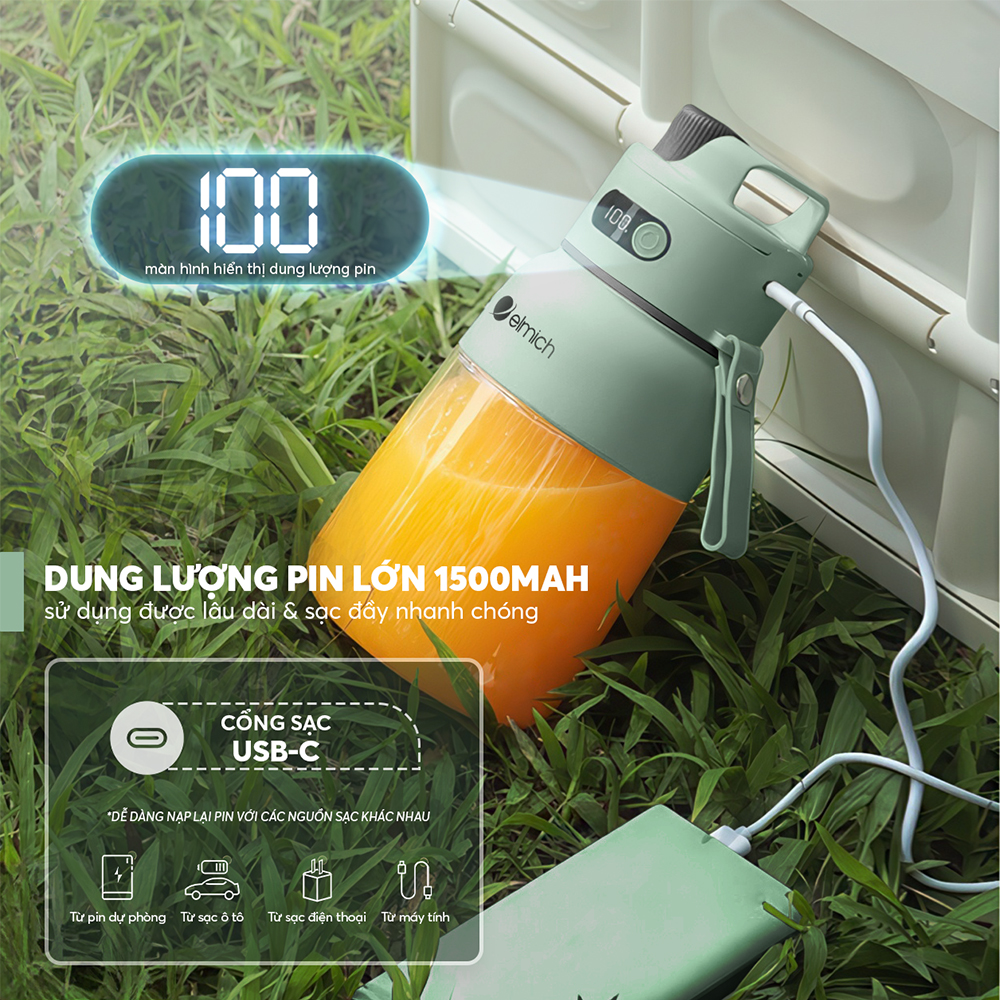 Máy xay sinh tố cầm tay Elmich 1000ml BLE9184 12 Ble 9184 Profile 12