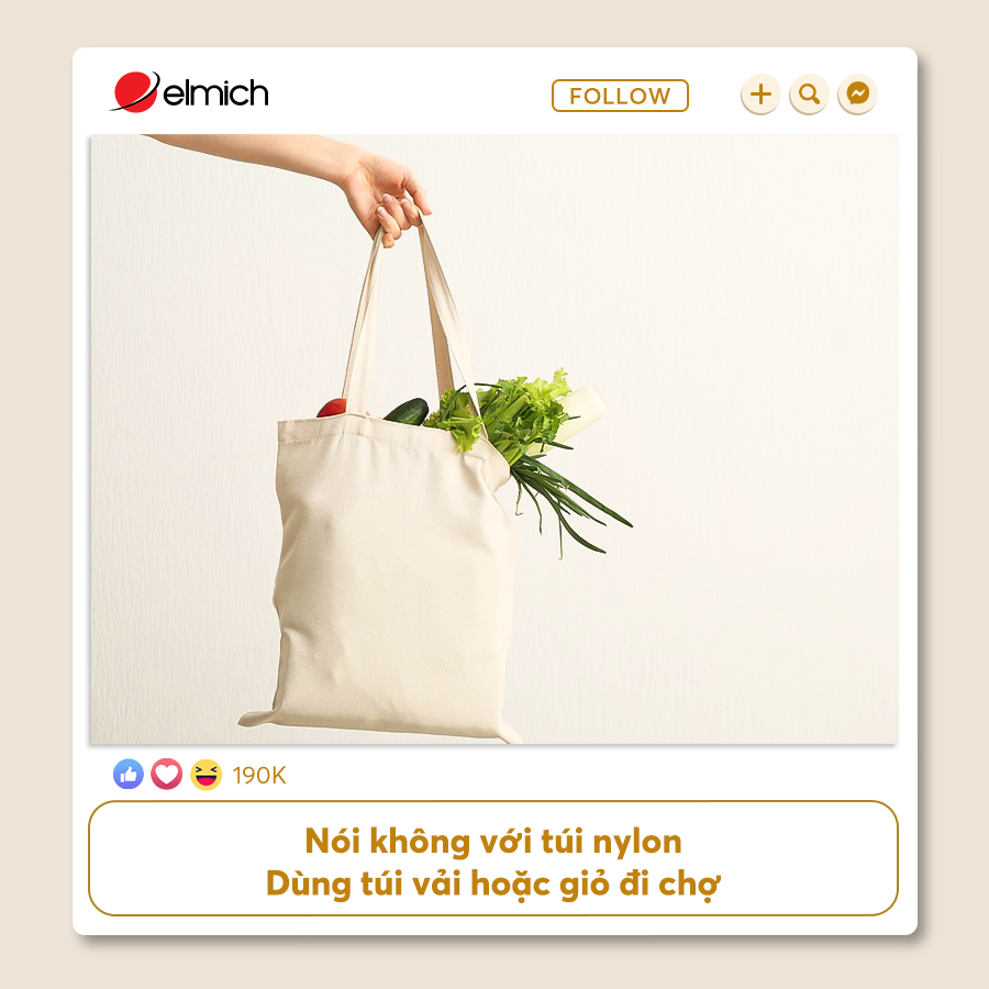 Nói Không Với Túi Nylondùng Túi Vải Hoặc Giỏ đi Chợ