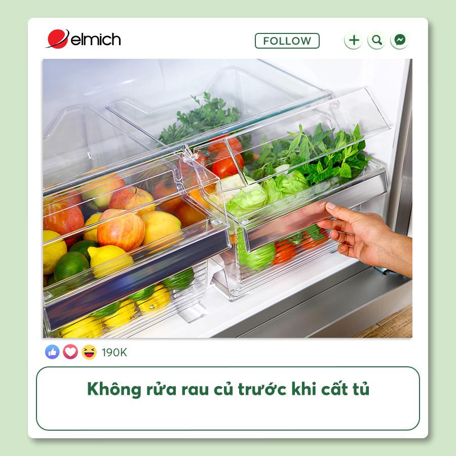 Không Rửa Rau Củ Trước Khi Cất Tủ
