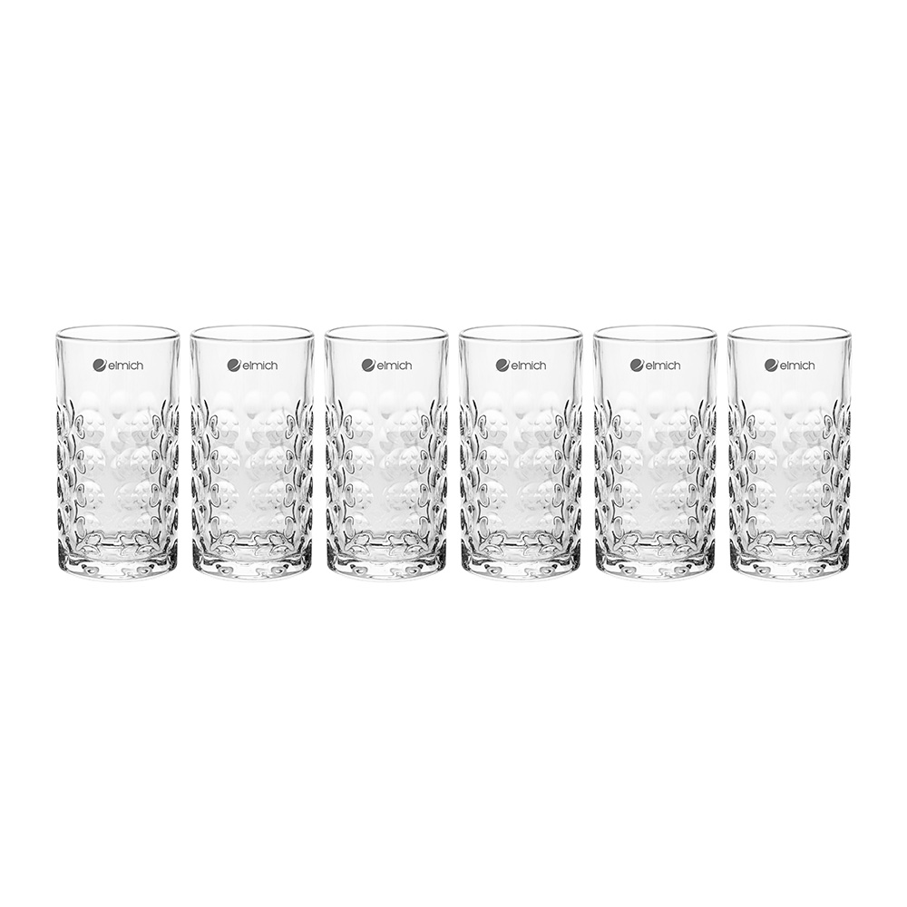 Bộ 6 ly thủy tinh trong suốt Elmich EL0777 dung tích ly 350ml