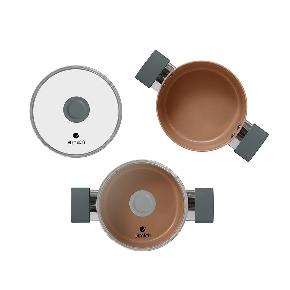 Bộ nồi chống dính Ceramic Elmich EL5240GL01 Size 18,20,24cm