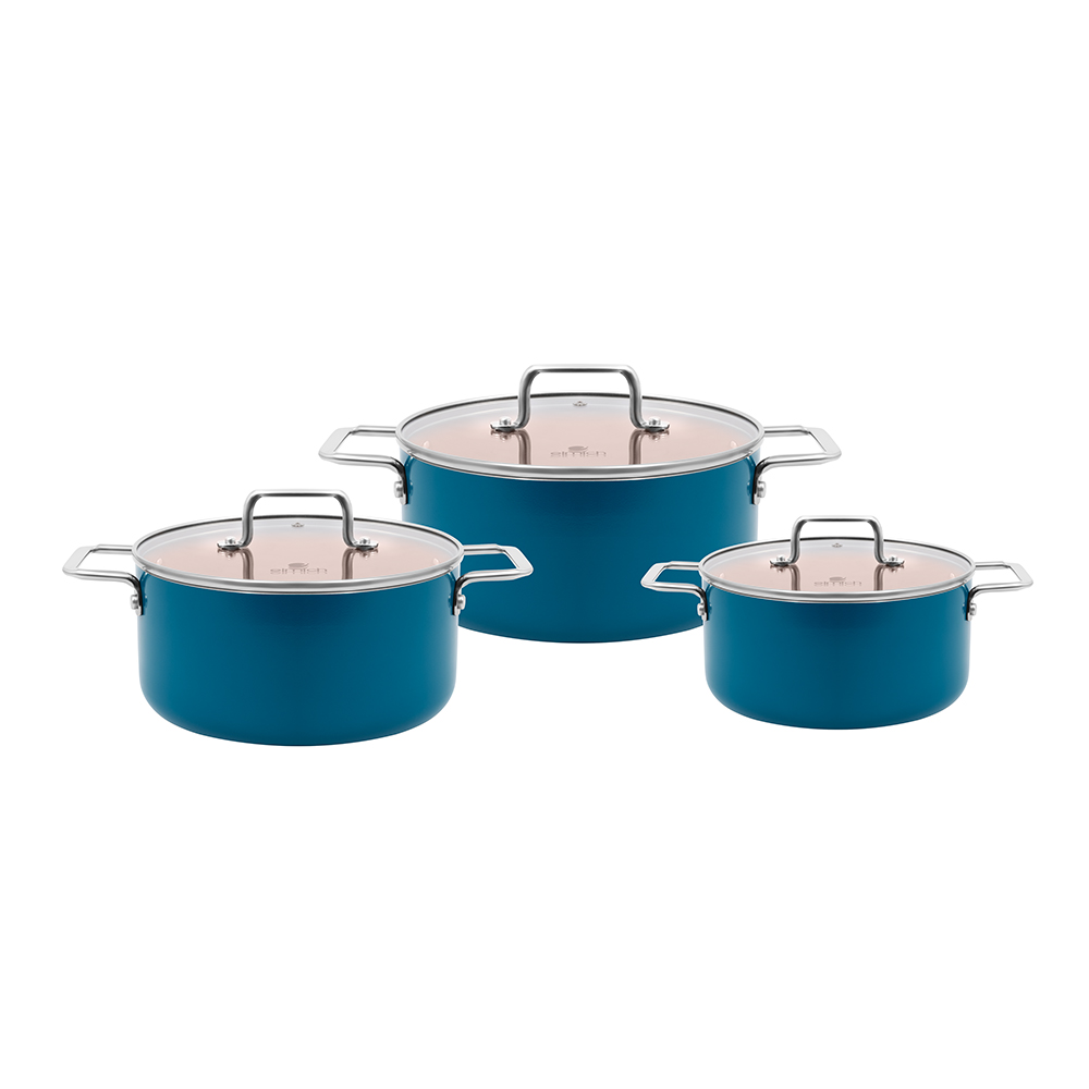 Bộ nồi chống dính Ceramic Elmich EL5245CB01 size 16, 20, 24cm