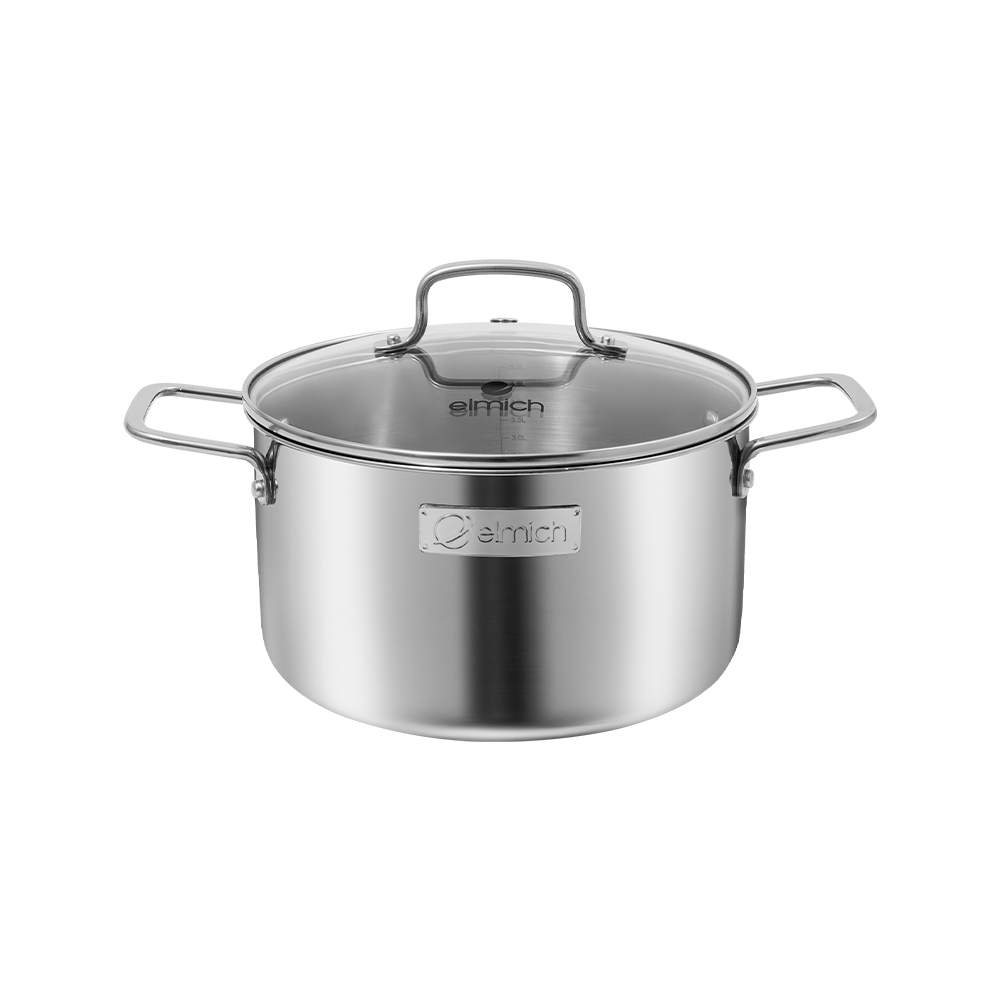 Bộ nồi inox liền khối Elmich EL2488IN03 Size 16, 20, 24, chảo 24cm