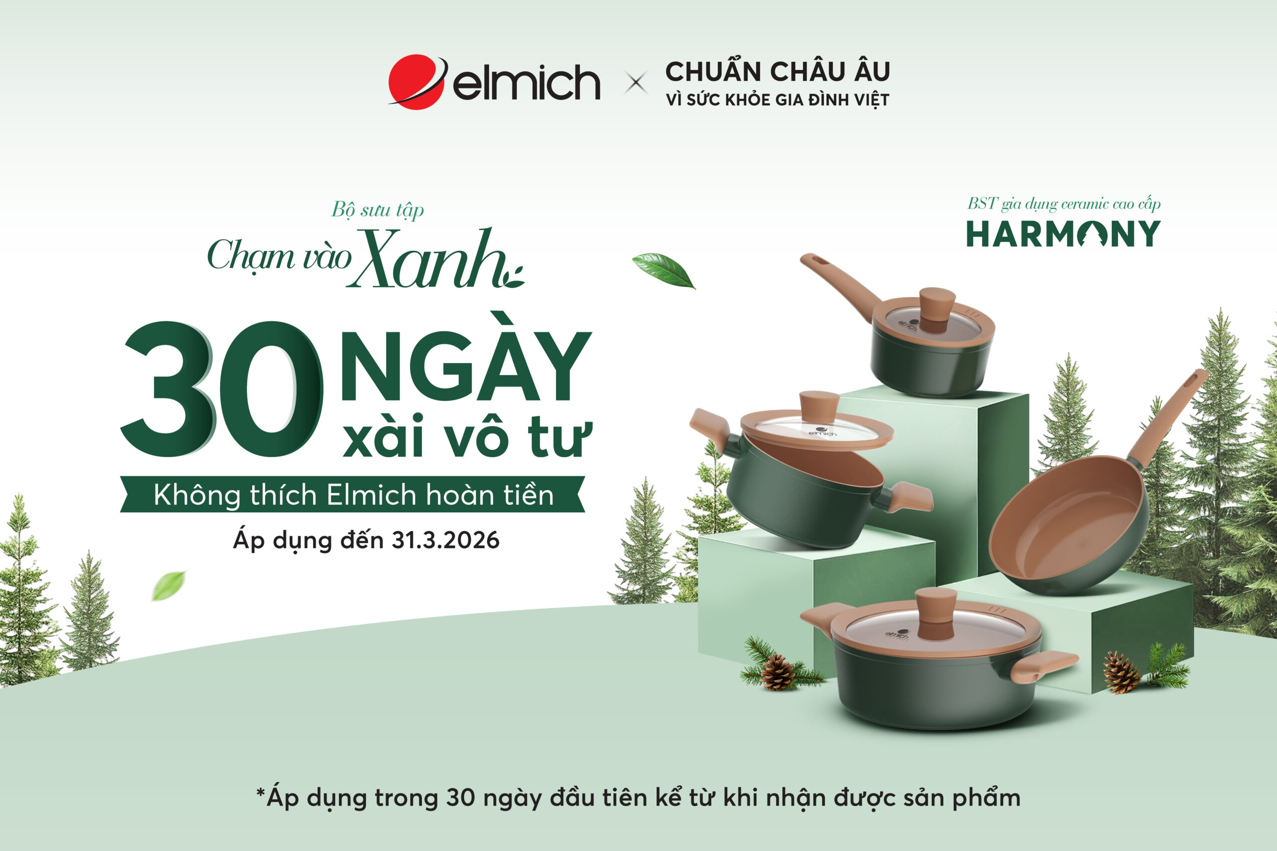 Chạm vào xanh: 30 ngày xài vô tư, không thích Elmich hoàn tiền!