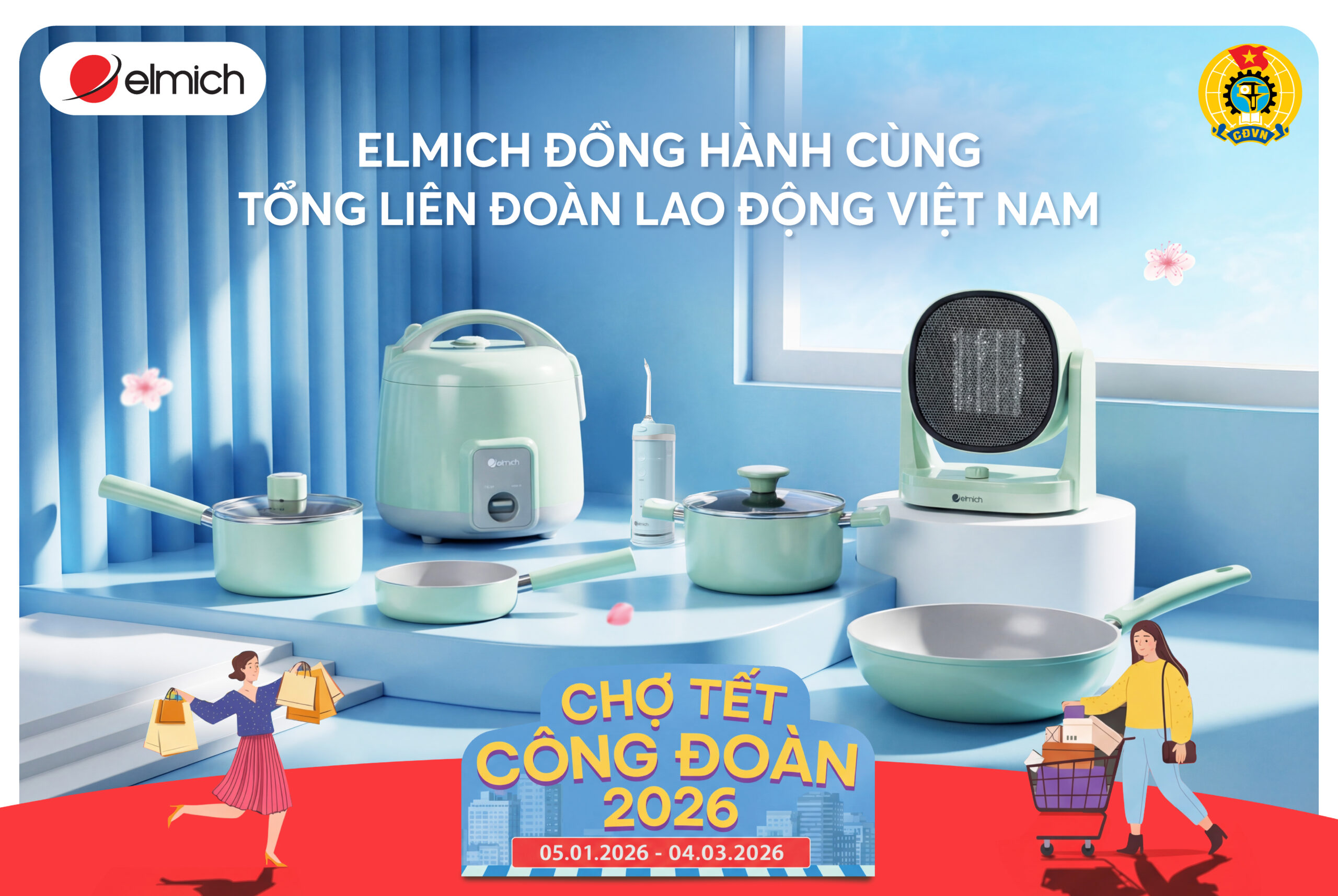 Elmich đồng hành cùng Tổng liên đoàn Lao động Việt Nam trong chương trình Chợ Tết Công Đoàn 2026