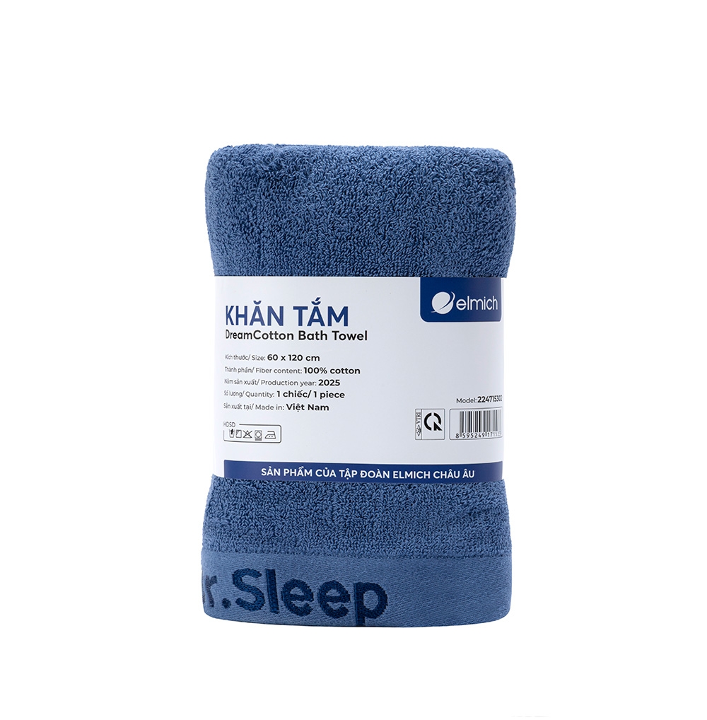 Khăn Tắm 100% Cotton Cao Cấp Elmich Dr.Sleep – Xanh Navy