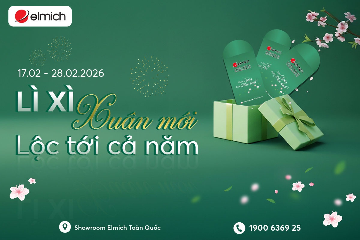 LÌ XÌ ĐẦU NĂM TỚI KHÁCH HÀNG TẠI TOÀN BỘ CÁC SHOWROOM ELMICH TRÊN TOÀN QUỐC