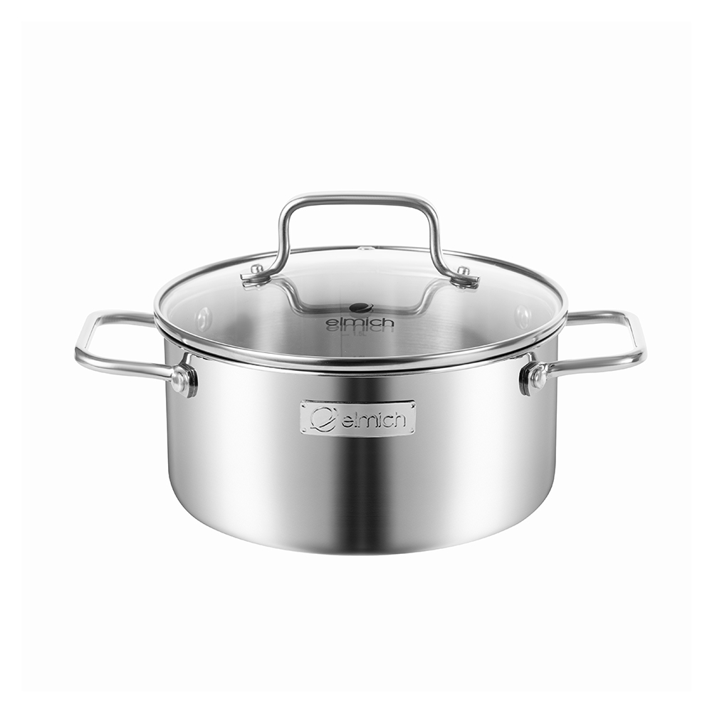 Bộ nồi chảo inox liền khối Elmich Daily Plovdi 16,20,24 chảo 24cm
