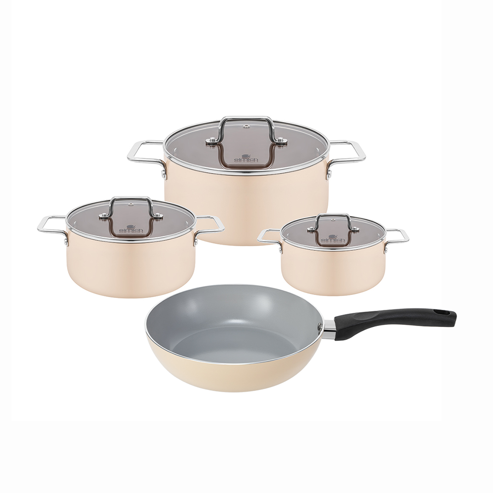 Bộ nồi chảo chống dính Ceramic Elmich Core Lima size 16,20,24, chảo 26cm